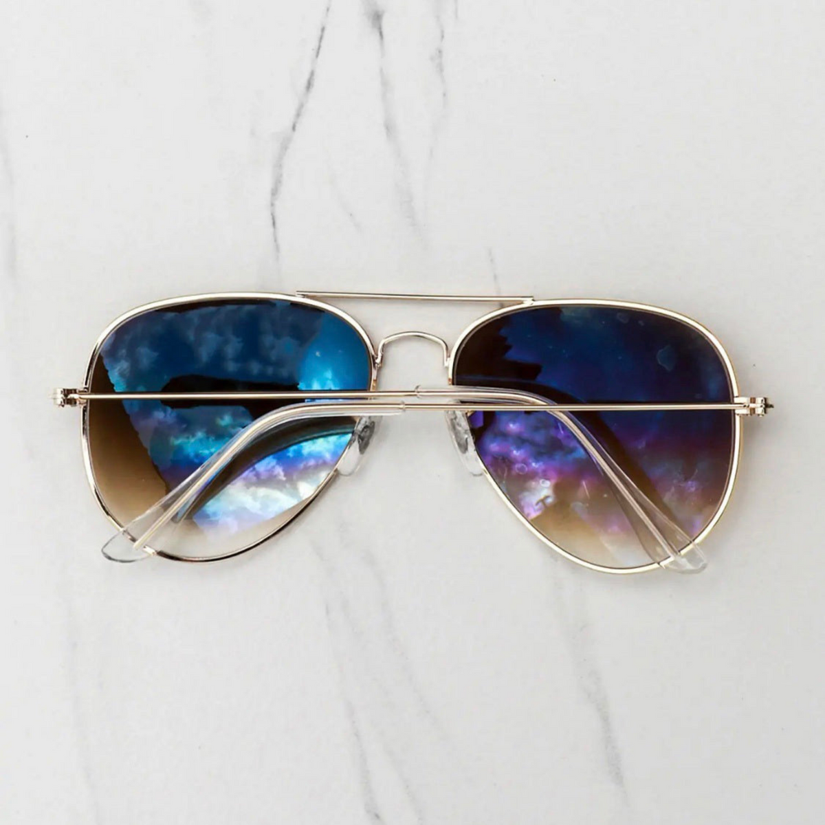 RAY-BAN Brown Shaded & Gold 3026 Aviator Causal Latest Sunglass For Unisex.