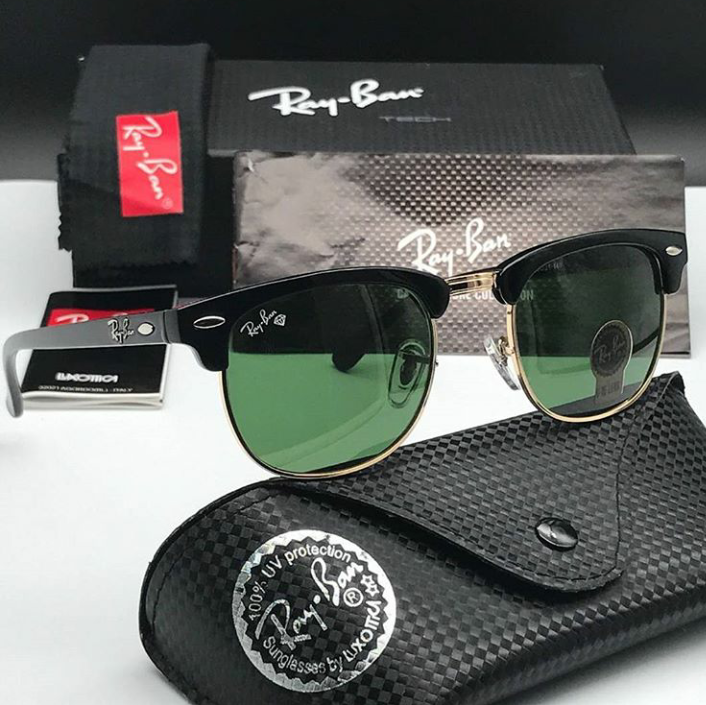 RAY-BAN New Stylish Green & Gold 3016 Sunglass For Unisex