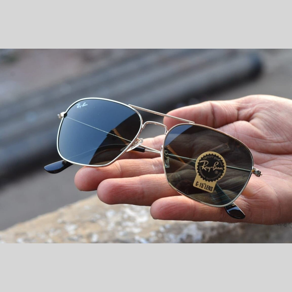 RAY-BAN New Attractive Black & Silver 3136 Square Aviator Style Sunglass For Unisex