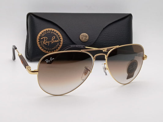 RAY-BAN Brown Shade & Gold 3517 Oval Trendy Hot Favourite Wintage Sunglass For Unisex.