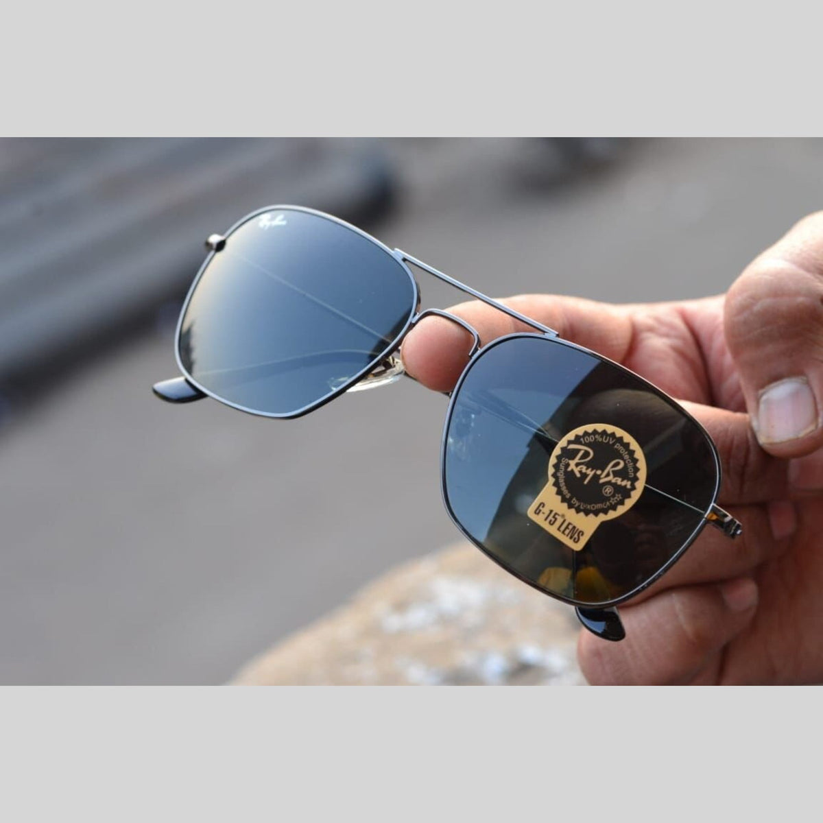 RAY-BAN New Attractive Black & Black 3136 Square Aviator Style Sunglass For Unisex