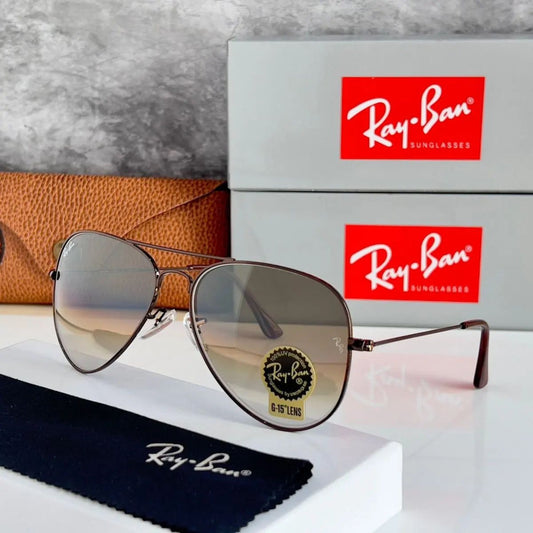 RAY-BAN Brown Shade & Brown 3026 Aviator Hot Favourite Wintage Sunglass For Unisex.