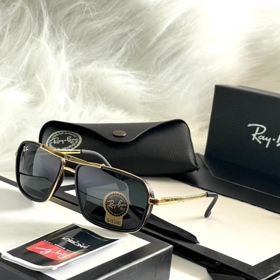 RAY-BAN New Modern Stylish Addition Shaded Green & Gold 4413 Oval Sunglass For Unisex
